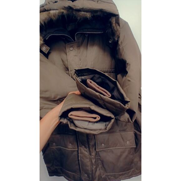 Fingerhut Arctic Parka Jacket Men's L Brown Hood Thermal Pockets Winter Gorpcore - Picture 10 of 16